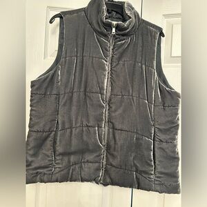 LOFT Green Velvet Quilted Vest